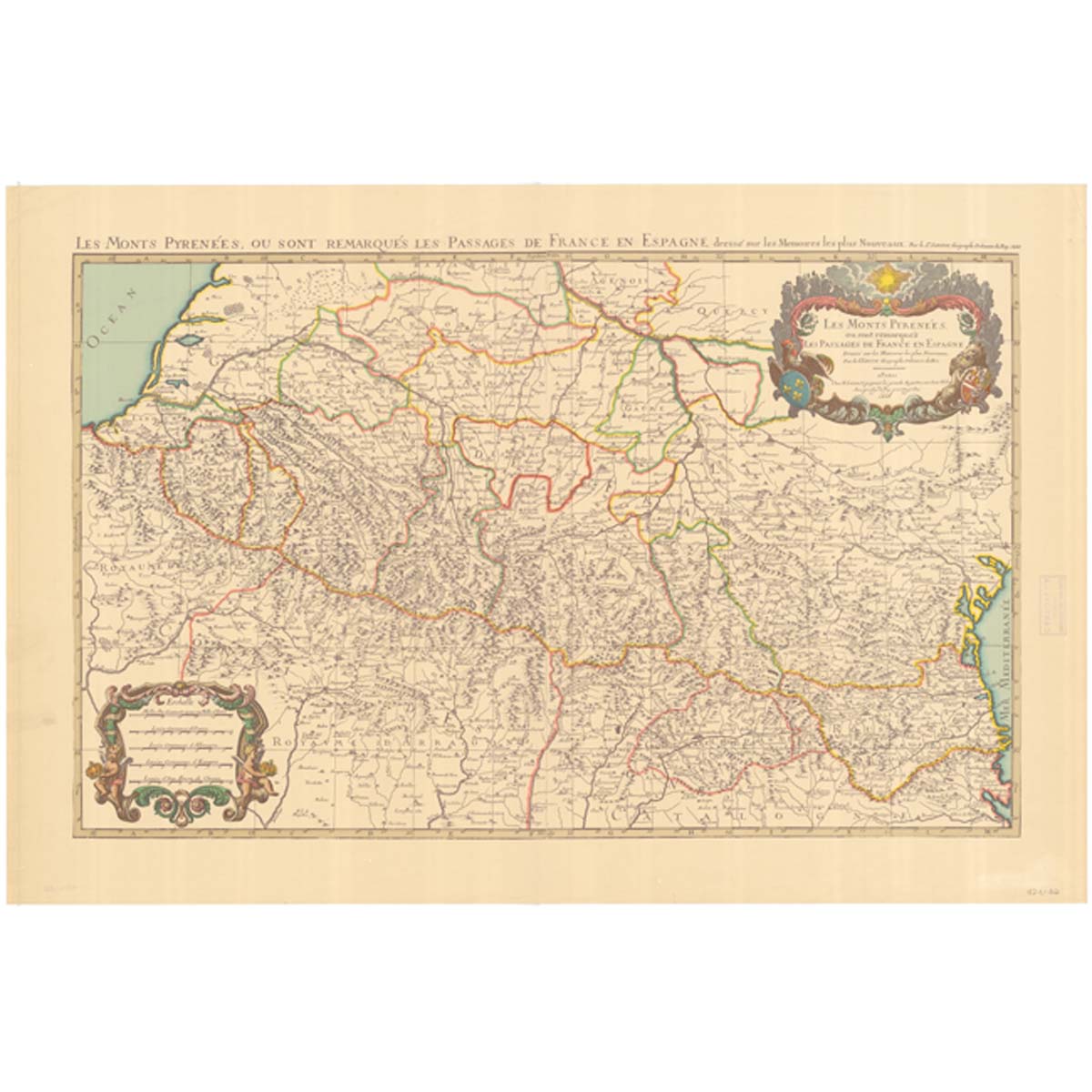 Mapa de los Pirineos. 1696 - Sanson