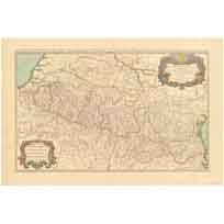 Mapa de los Pirineos. 1696 - Sanson