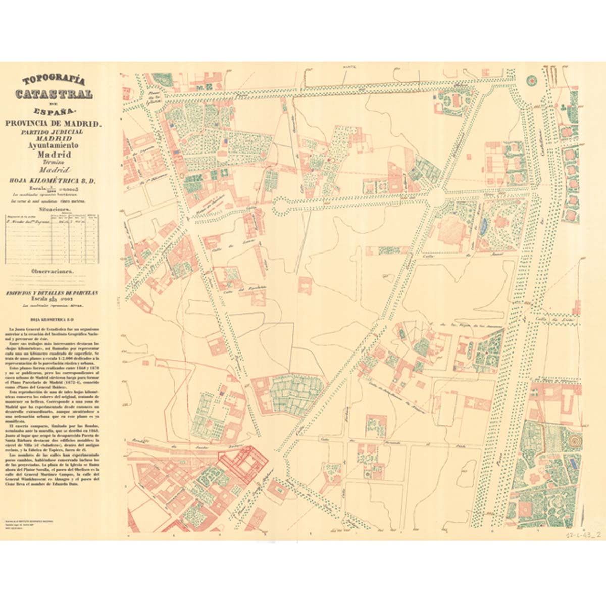 Hoja Kilométrica Madrid: 8D. 1860-1870 - Junta General de Estadística