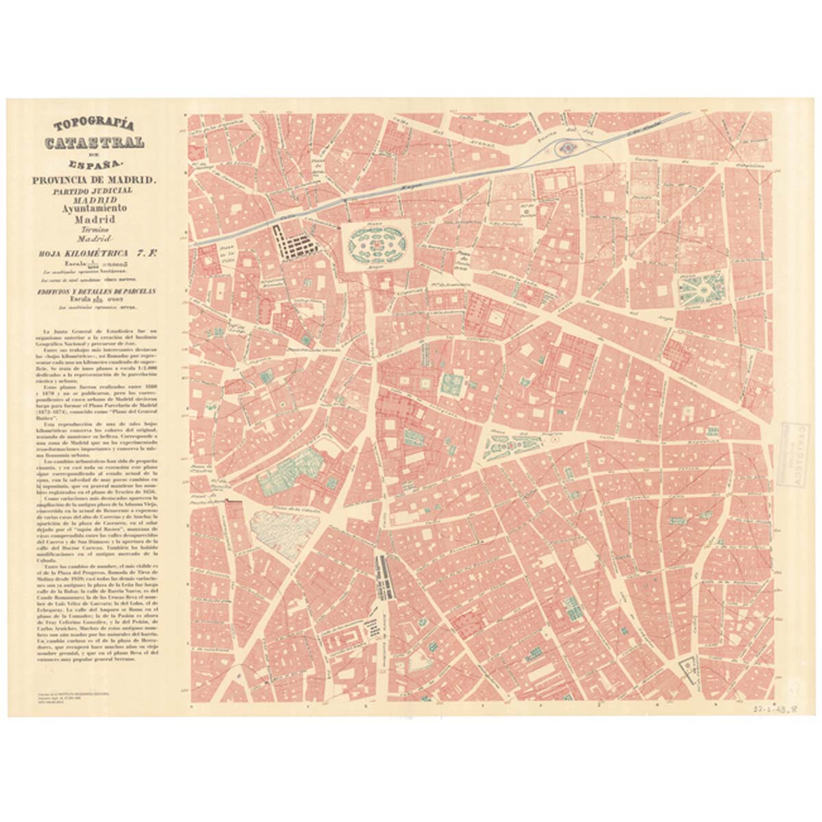 Hoja Kilométrica Madrid: 7F. 1860-1870 - Junta General de Estadística
