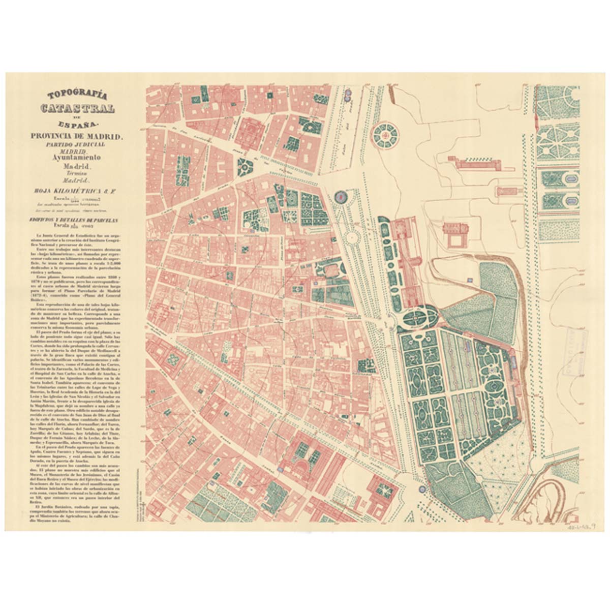 Hoja Kilométrica Madrid: 8F. 1860-1870 - Junta General de Estadística