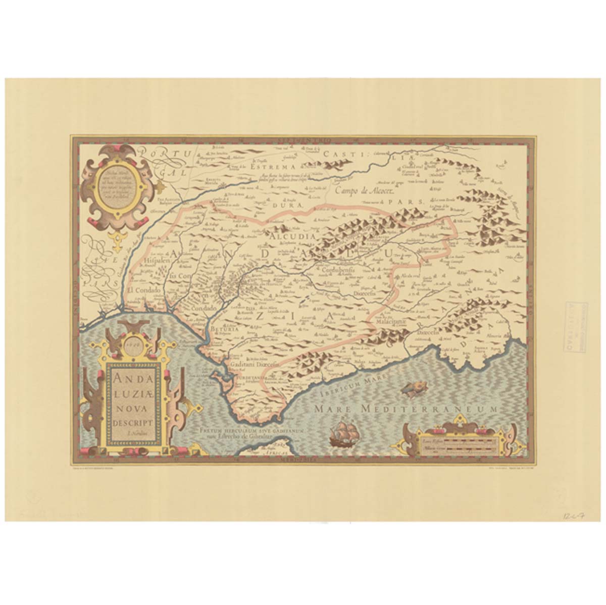 Andaluziae Nova Descript. 1606 - J. Hondius