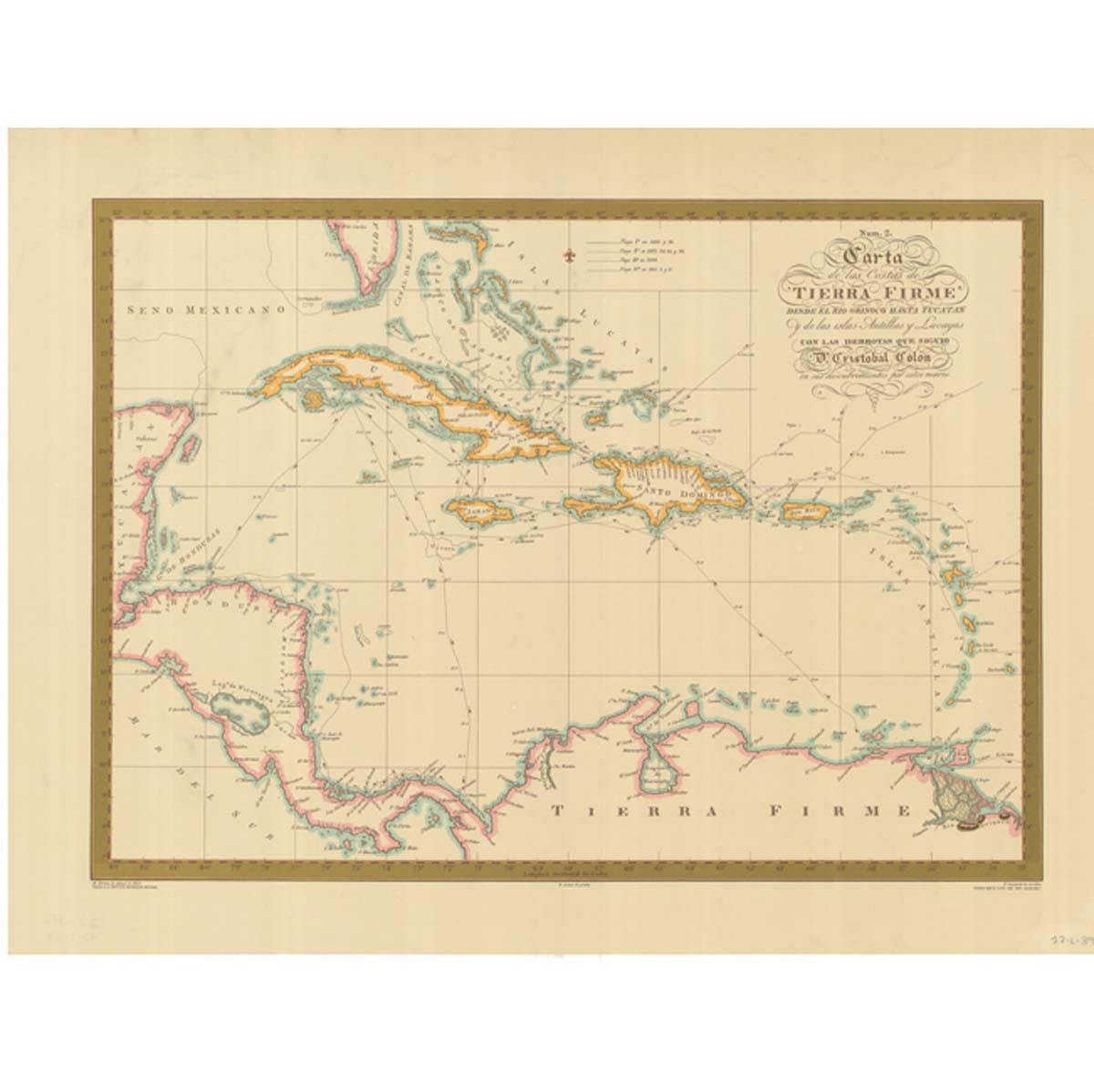 Costas de Tierra Firme. Derrotas que siguió Colón. 1825 - R. Esteve et al.