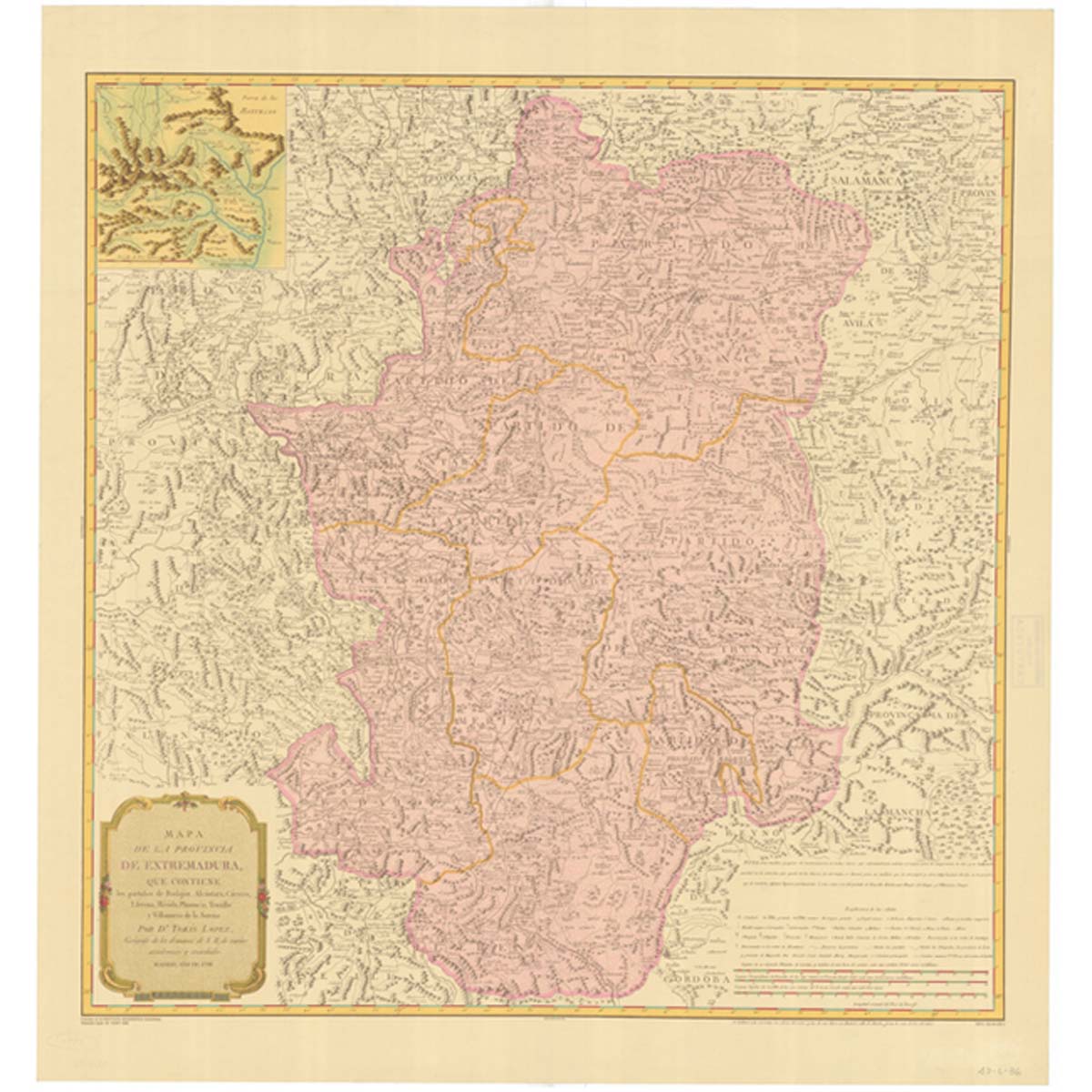 Mapa de la provincia de Extremadura. 1798 - Tomás López