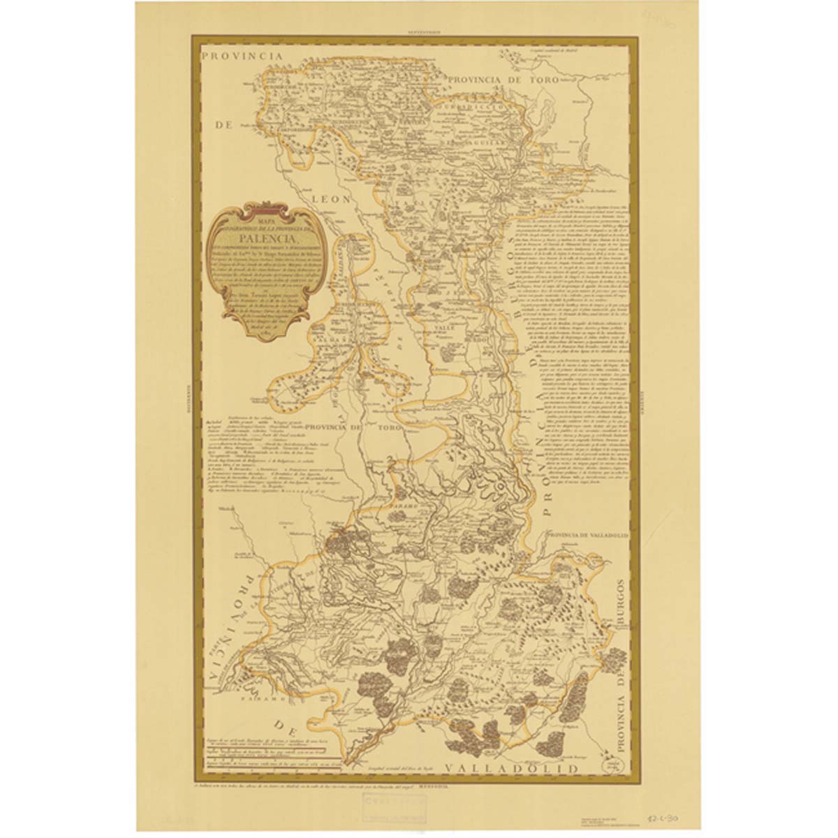 Mapa de la provincia de Palencia. 1782 - Tomás López