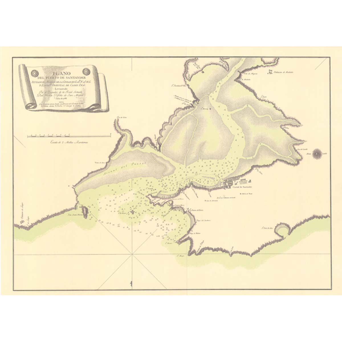 Plano del puerto de Santander. 1788 - Vicente Tofiño
