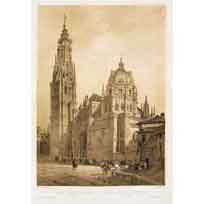 Fachada y torre de la Catedral de Toledo. 1842 - G.P. de VillaAmil, Aug. Mathieu