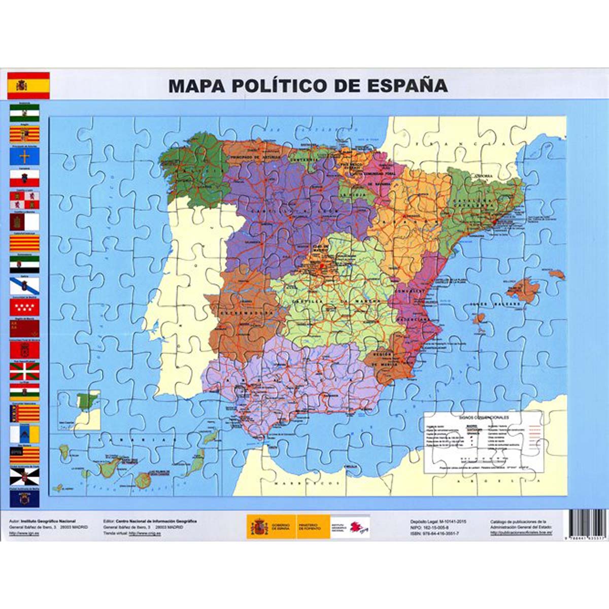 Puzle magnético del Mapa político de España.