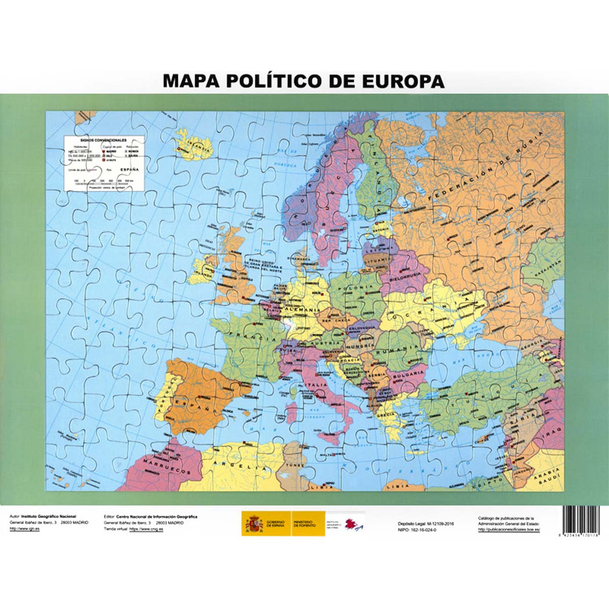 Puzle magnético del Mapa político de Europa.
