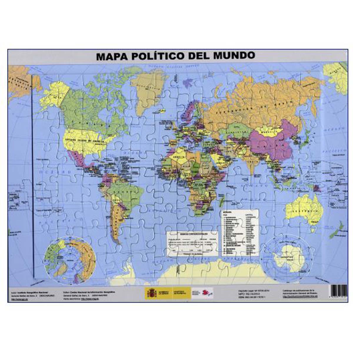 Puzle magnético del Mapa político del Mundo.