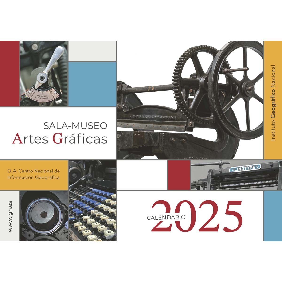 Calendario pared IGN-CNIG 2025 Artes Gráficas