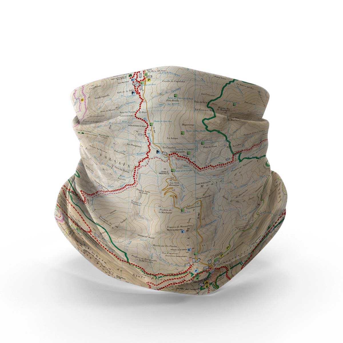Bufanda Tubular -Polivalente- Mapa Sierra de Guadarrama