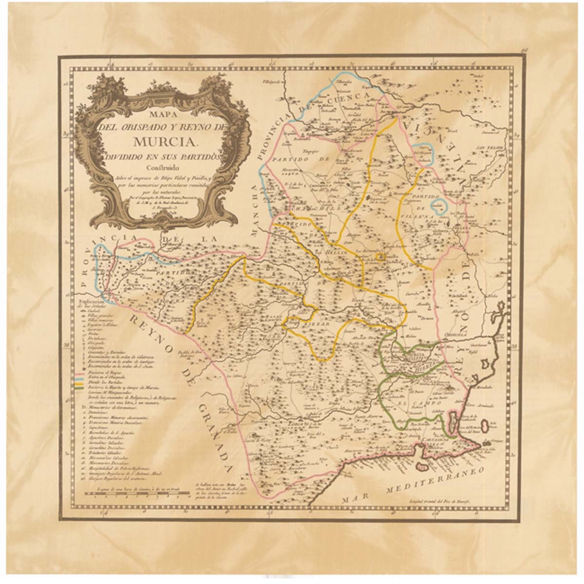 Mapa del Obispado y Reyno de Murcia. 1768 - Tomás López