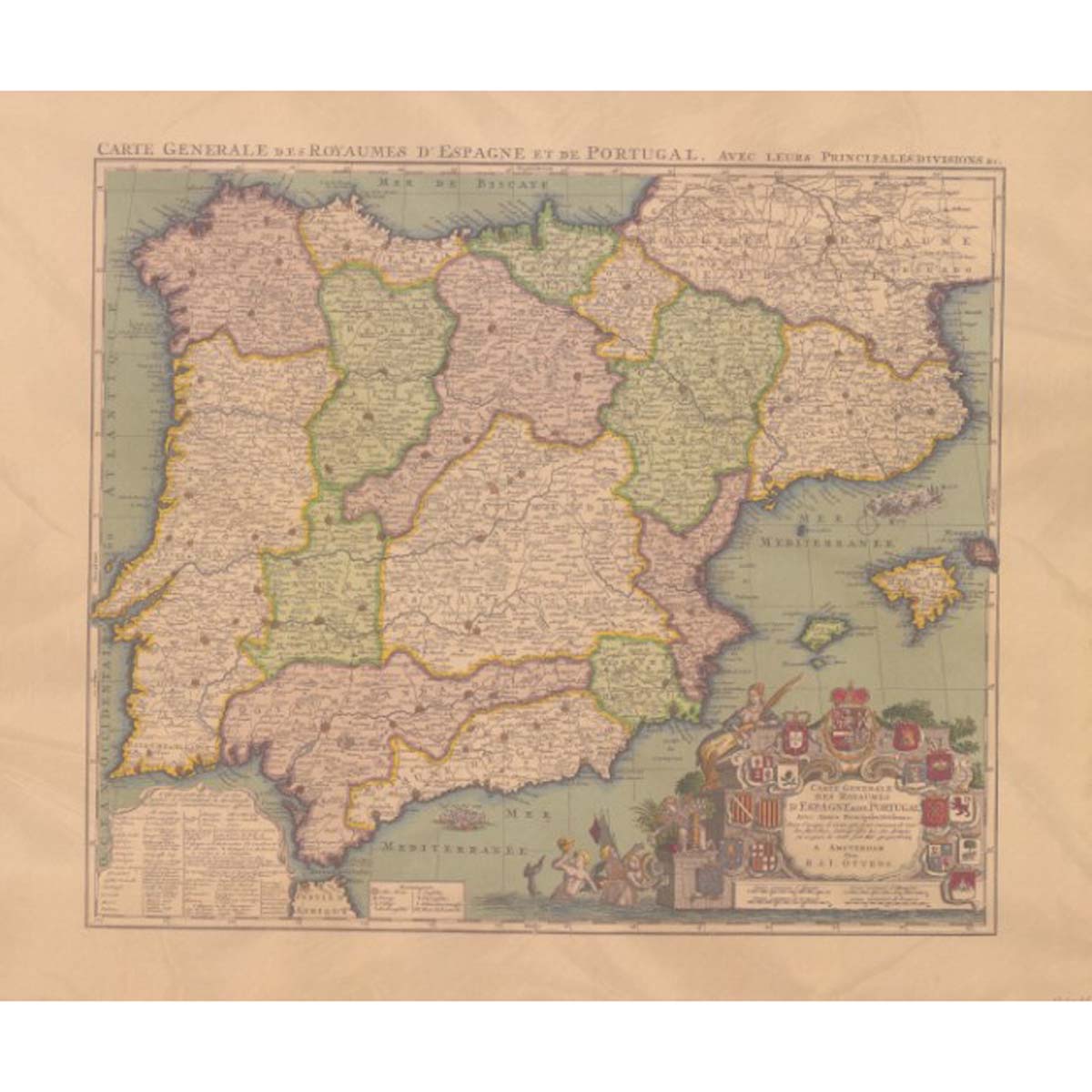 Carte Generale Royaumes d'Espagne et Portugal. [1725-1750] - R. & J. Ottens