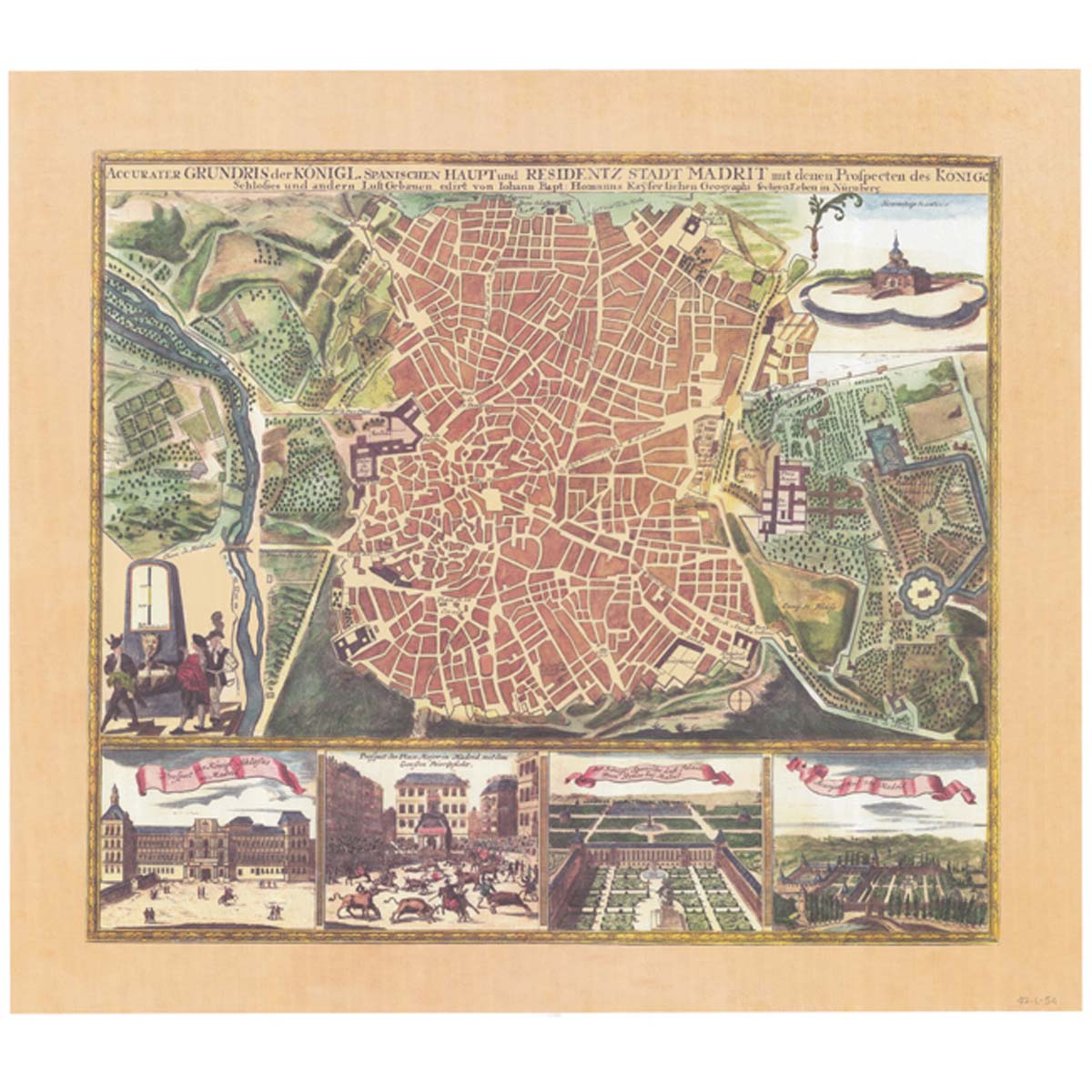 Madrid. Plano de población. Ca.1735 - Johann Baptist Homann