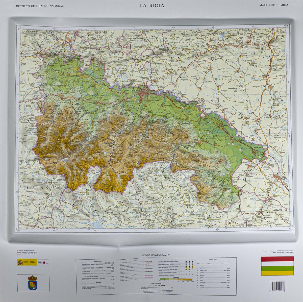 Relieve de La Rioja en 3D a 1:200.000 ed. 2013