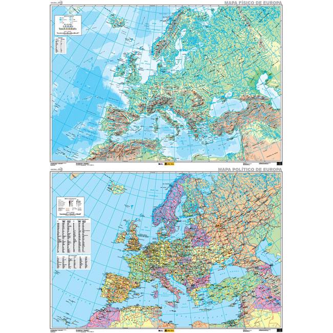 Póster Mapa Físico Político de España (91,5cm x 61cm) + 1 paquete de tesa  Powerstrips® (20 tiras) : : Oficina y papelería