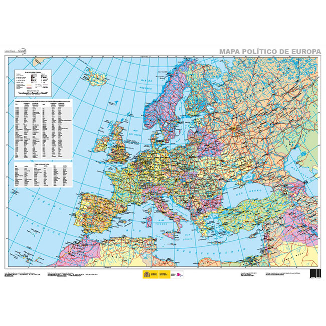 Mapa Europa política - Editorial Salvatella