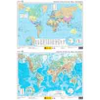 Mapa físico del mundo - Mapa político del mundo. 1:82.350.000 (plastificado)