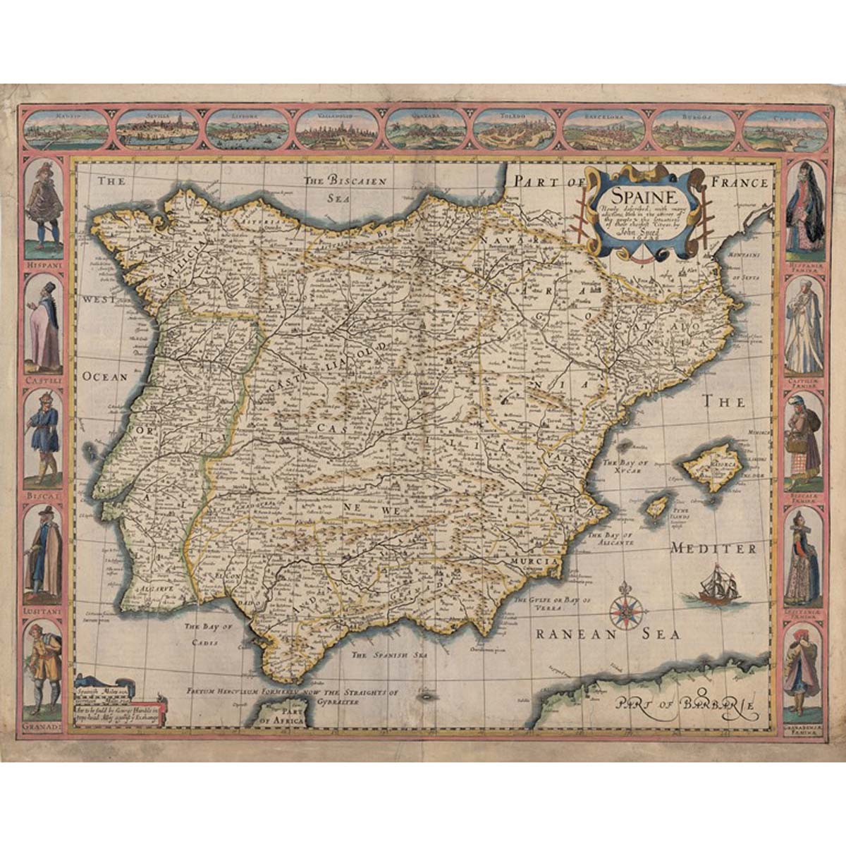 Spaine. 1626 - John Speed