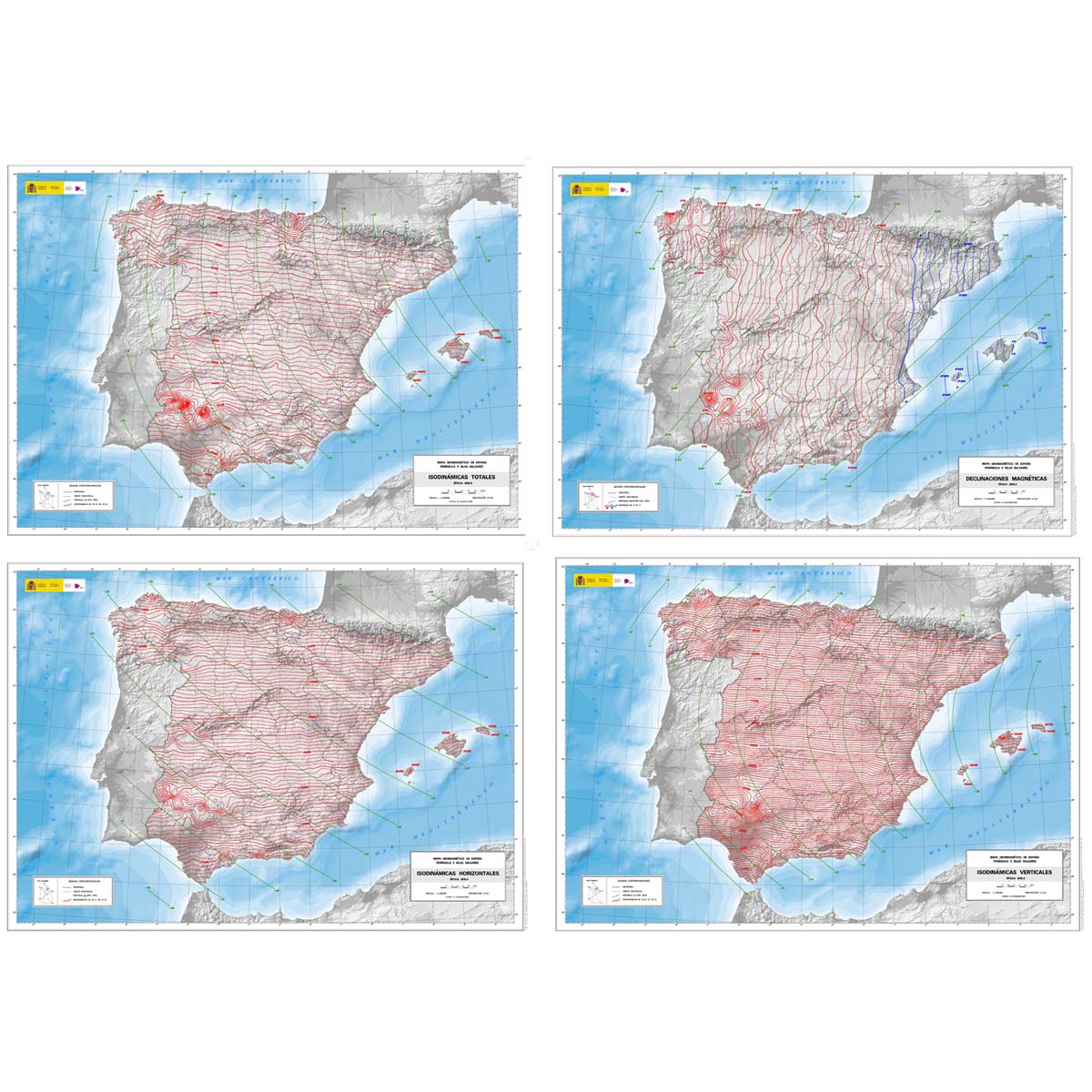 Mapa Geomagnético de España - época 2015.0
