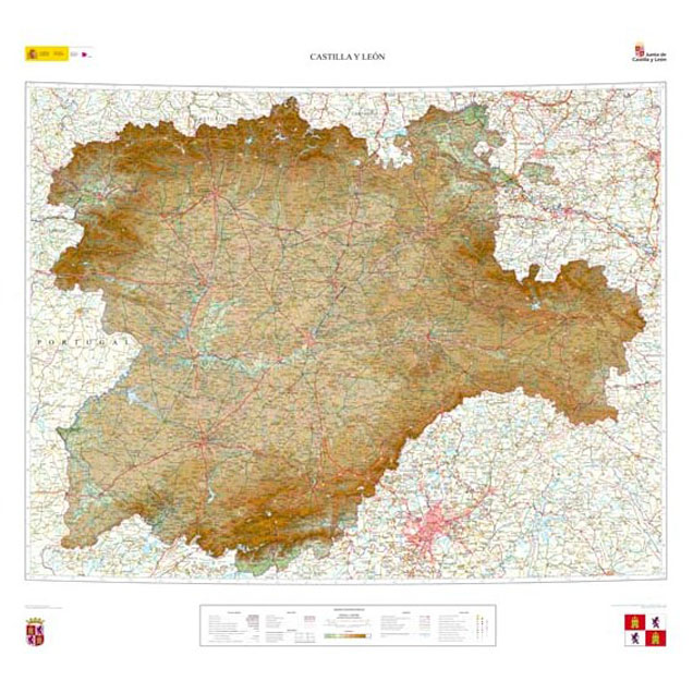 Relieve de Castilla y León en 3D a 1:400.000 ed. 2018
