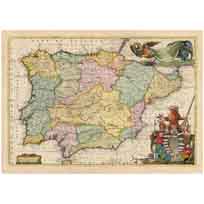 Mapa de la península Ibérica. 1691 - V.M. Coronelli