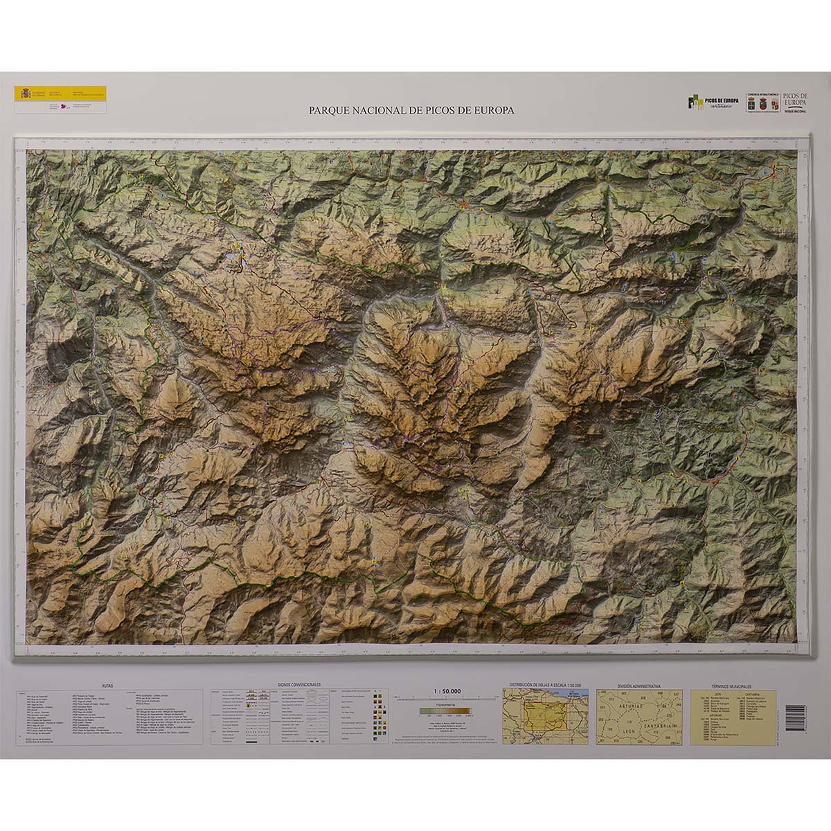 Relieve del Parque Nacional de Picos de Europa en 3D a 1:50.000 ed. 2018