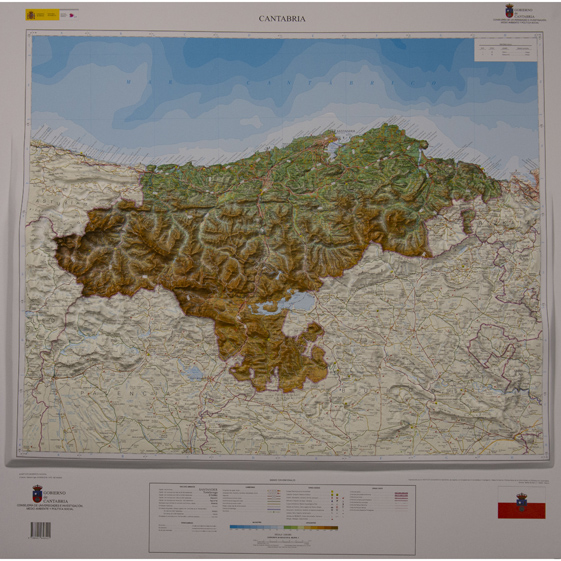 Relieve de Cantabria en 3D a 1:200.000 ed. 2018