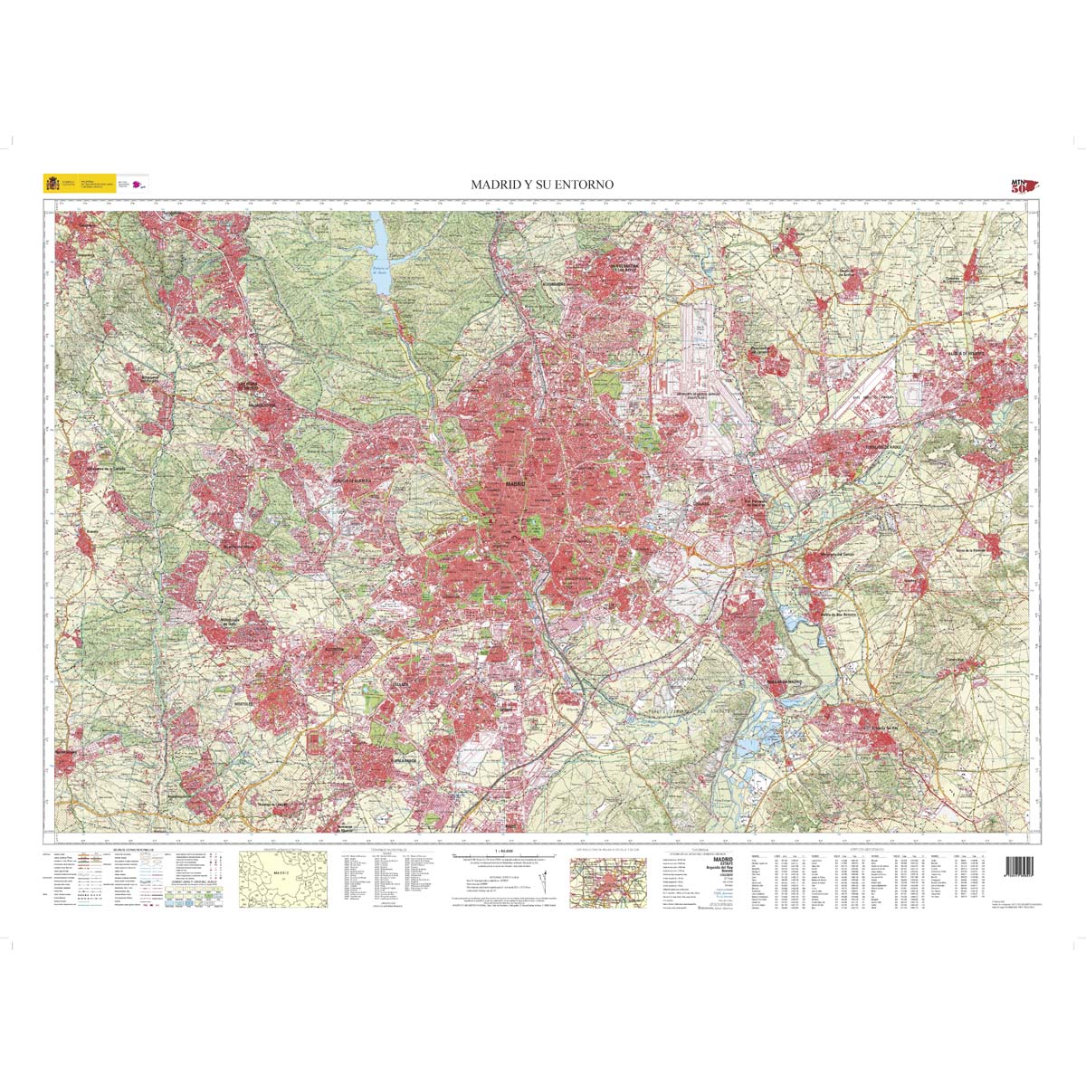 Madrid y su entorno, especial MTN 1:50.000 (en carpeta de plástico)