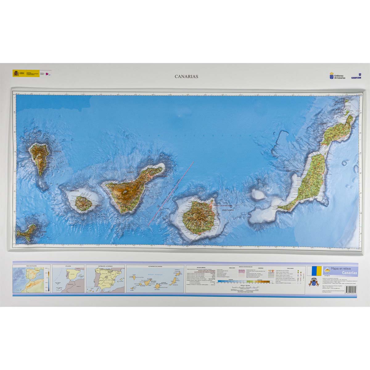 Relieve de Canarias en 3D a 1:500.000 ed. 2020