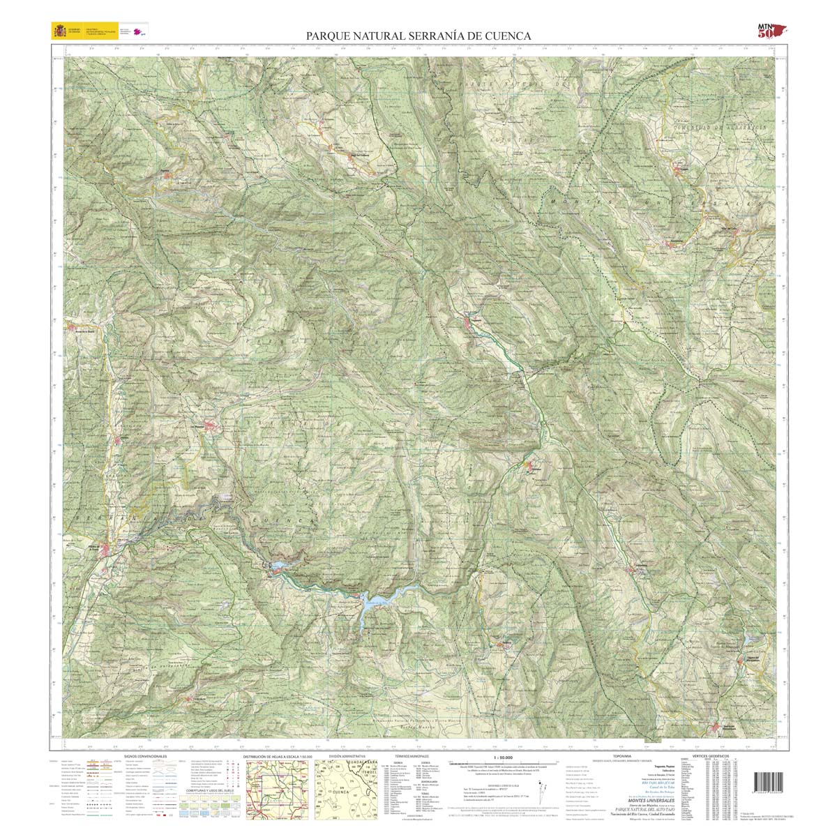 Parque Natural de la Serranía de Cuenca. 1:50.000 (en carpeta de plástico)
