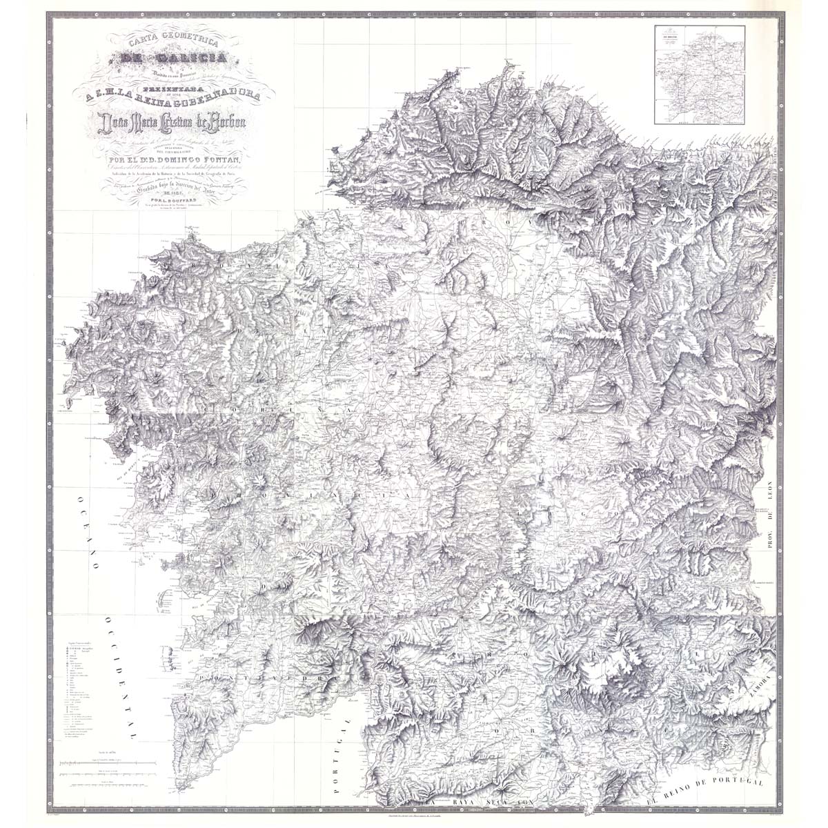 Carta Geométrica de Galicia. 1845 - Domingo Fontán