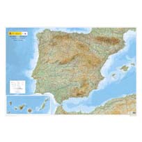 Península Ibérica, Baleares y Canarias - mapa físico escala 1:1.250.000. Ed.2022