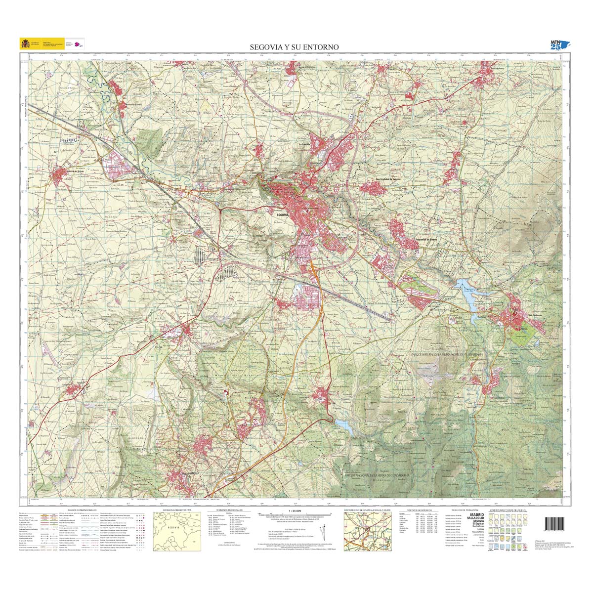 Segovia y su entorno, especial MTN 1:25:000 (en carpeta de plástico)