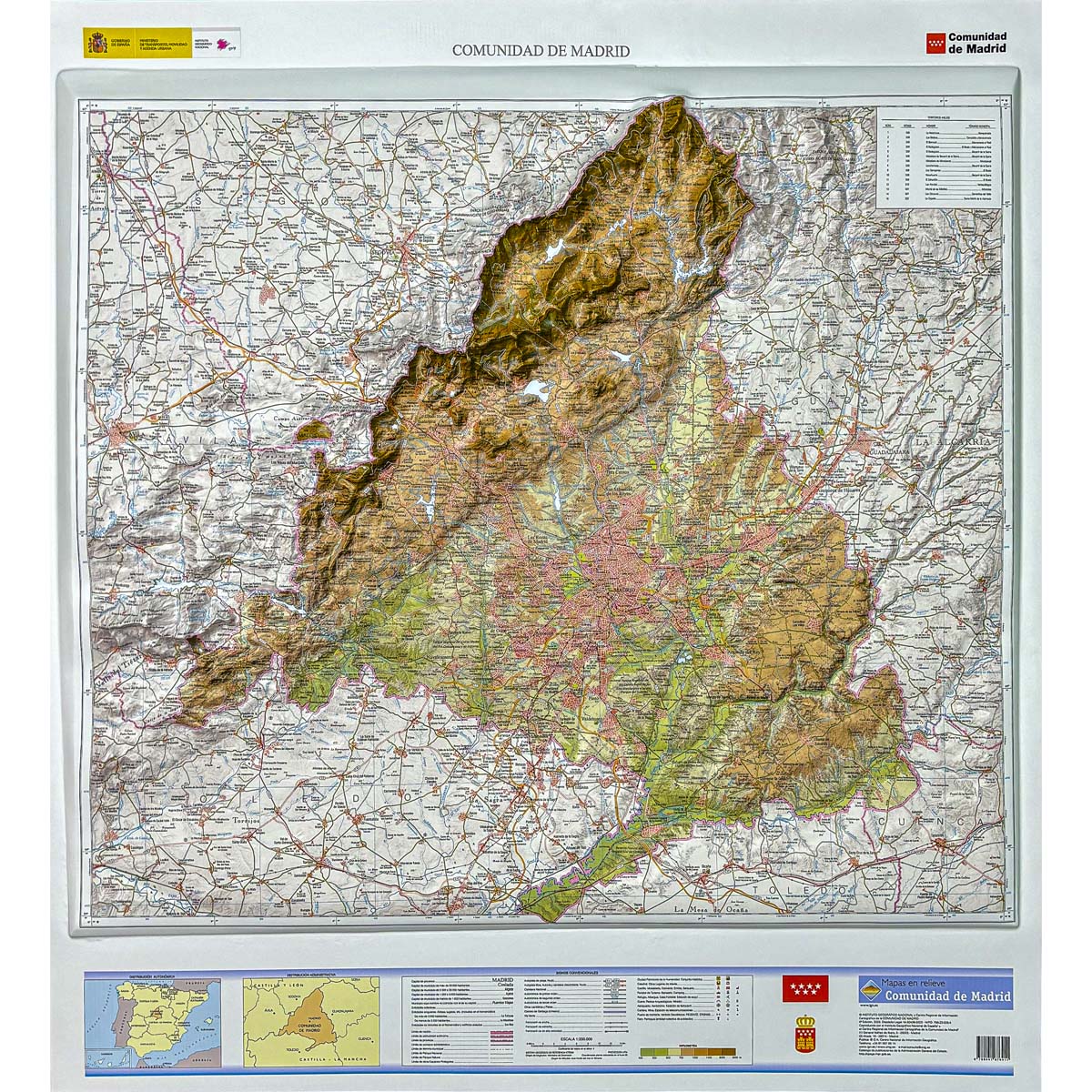 Relieve de la Comunidad de Madrid en 3D a 1:200.000 ed. 2023