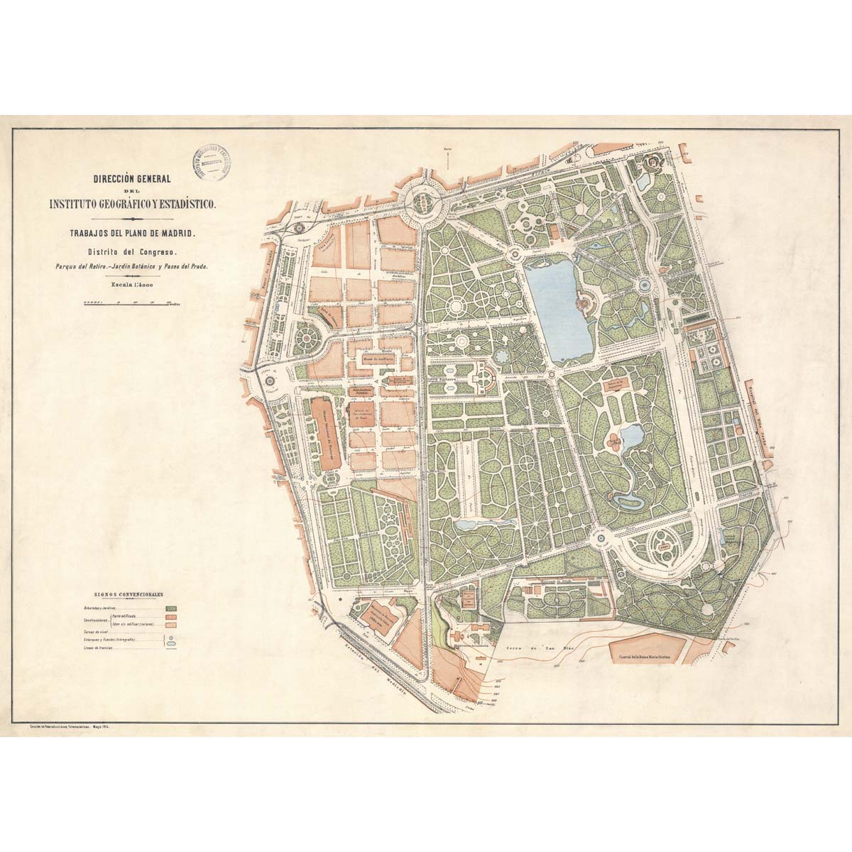 Parque del Retiro, Jardin Botánico y Paseo del Prado (1910)