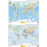 Mapa físico del mundo - Mapa político del mundo. 1:82.350.000 (plastificado)