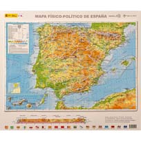 Relieve mapa físico-político de España en 3D a 1:3.000.000 ed. 2025