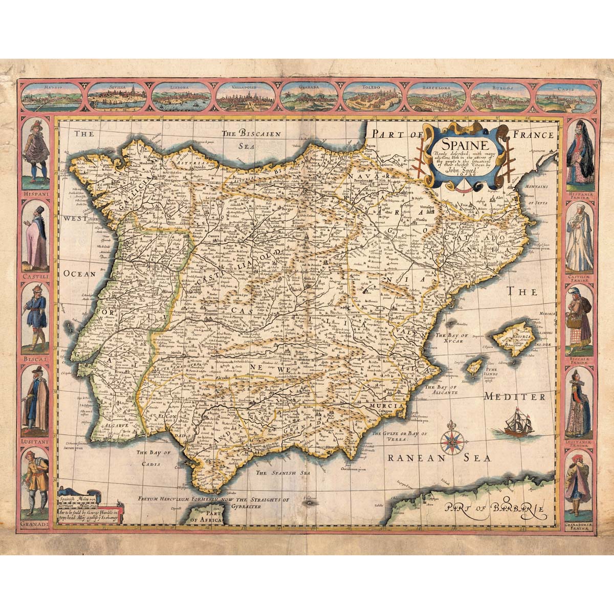 Spaine. 1626 - John Speed