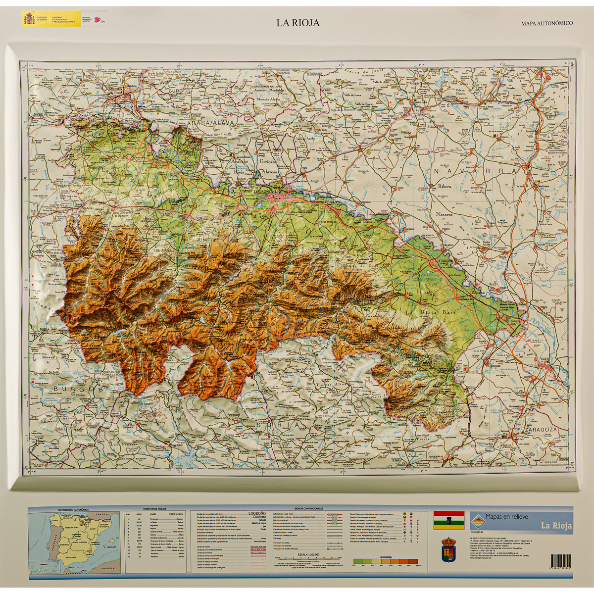 Relieve de La Rioja en 3D a 1:200.000 ed. 2026