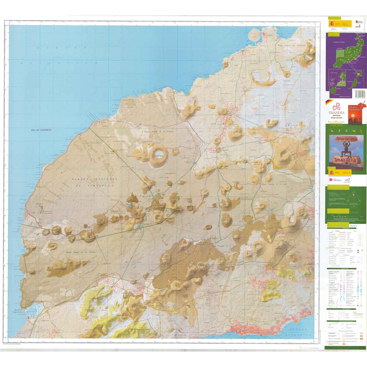 Parque Nacional de Timanfaya. Mapa guía (alemán/deutsch)