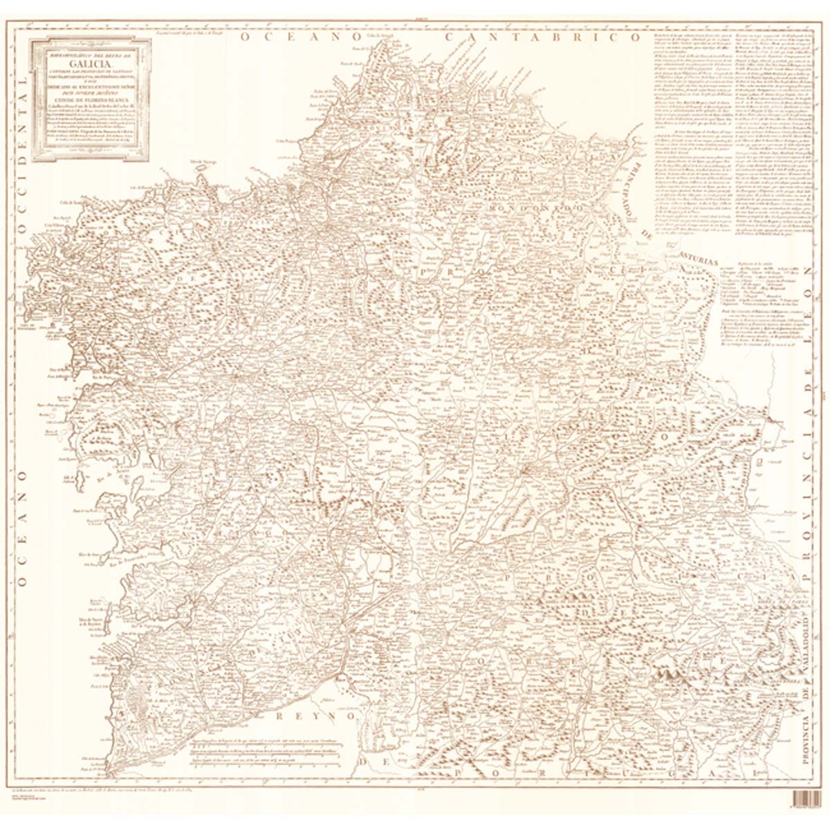 Mapa Geográfico del Reyno de Galicia. 1784  - Tomás López