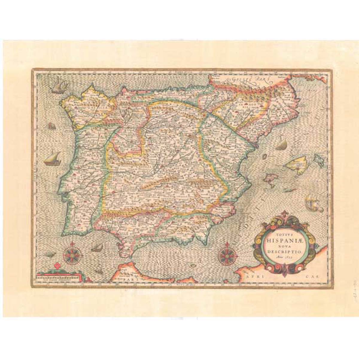 Totius Hispaniae Nova Descriptio 1633 - Jodocus Hondius