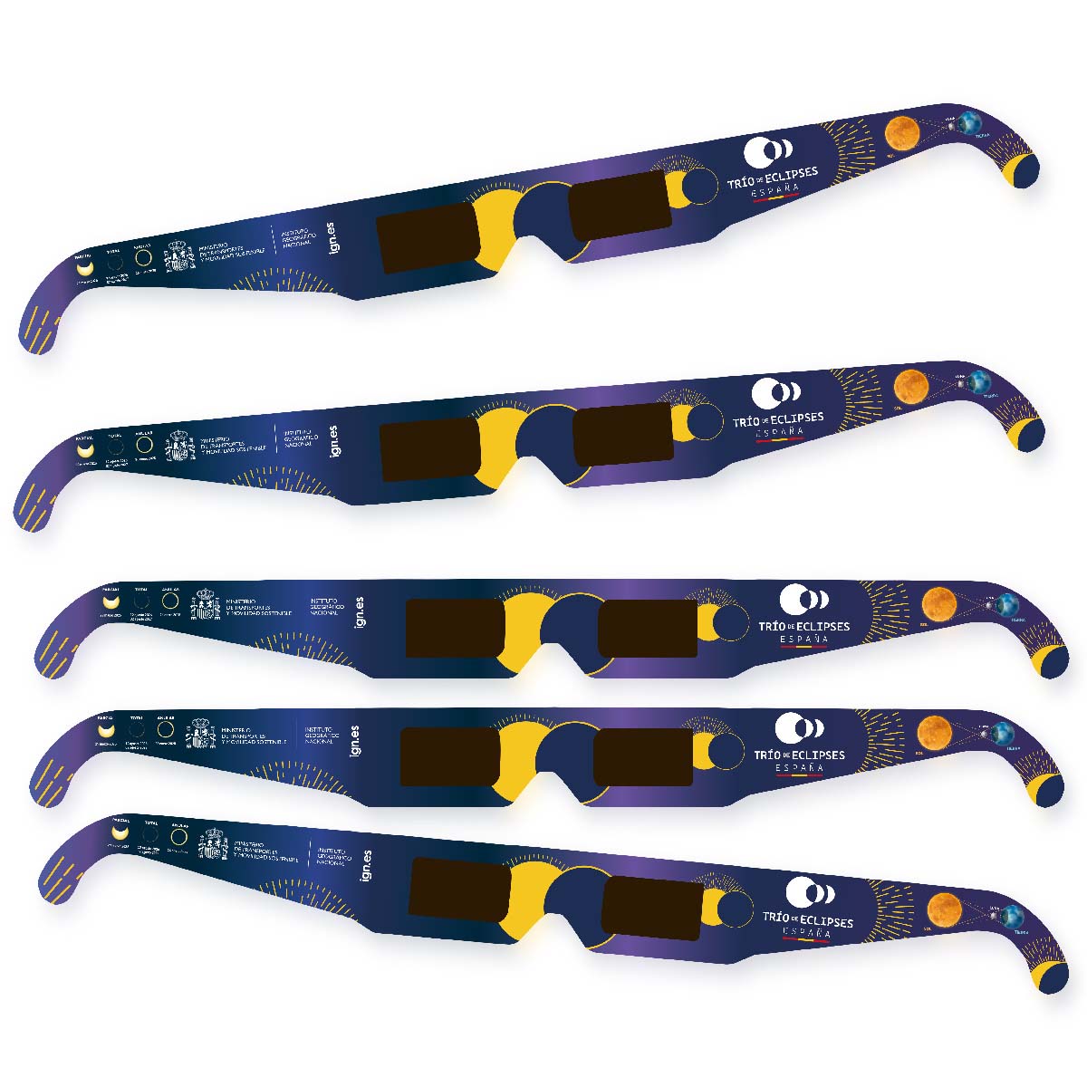 Pack: 5 unidades de gafas de Eclipse de sol