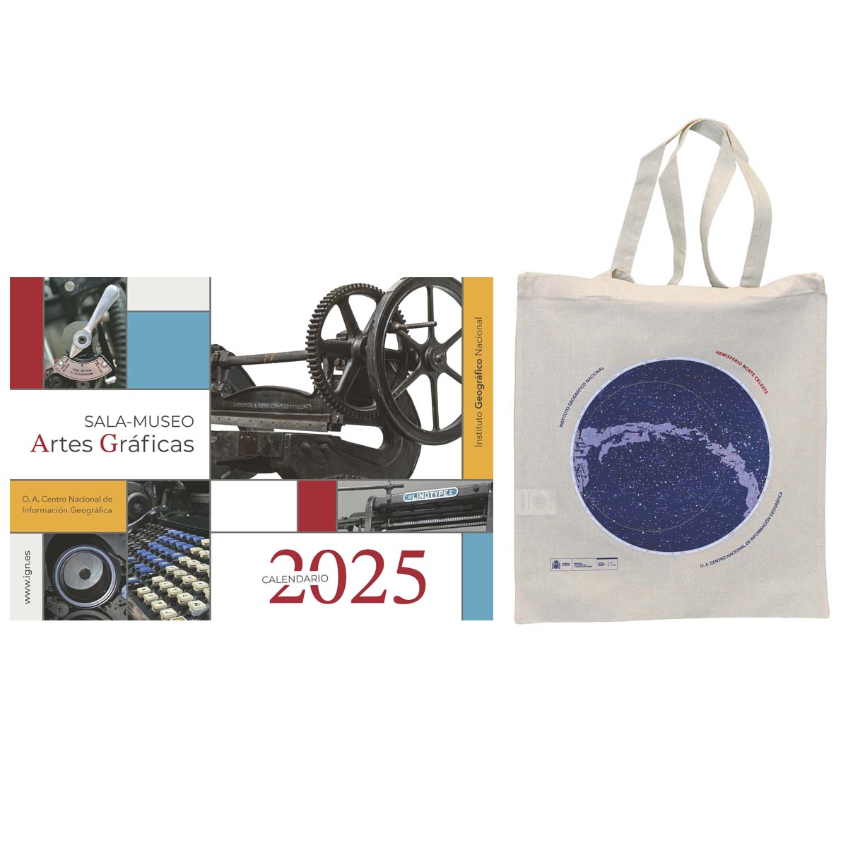 Pack - Calendario 2025 + Bolsa tela (Planisferio Celeste)