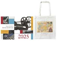 Pack - Calendario 2025 + Bolsa tela (Mapa de la península Ibérica - Coronelli)