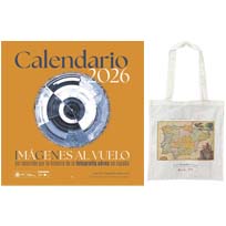 Pack - Calendario 2026 + Bolsa tela (Mapa de la península Ibérica - Coronelli)
